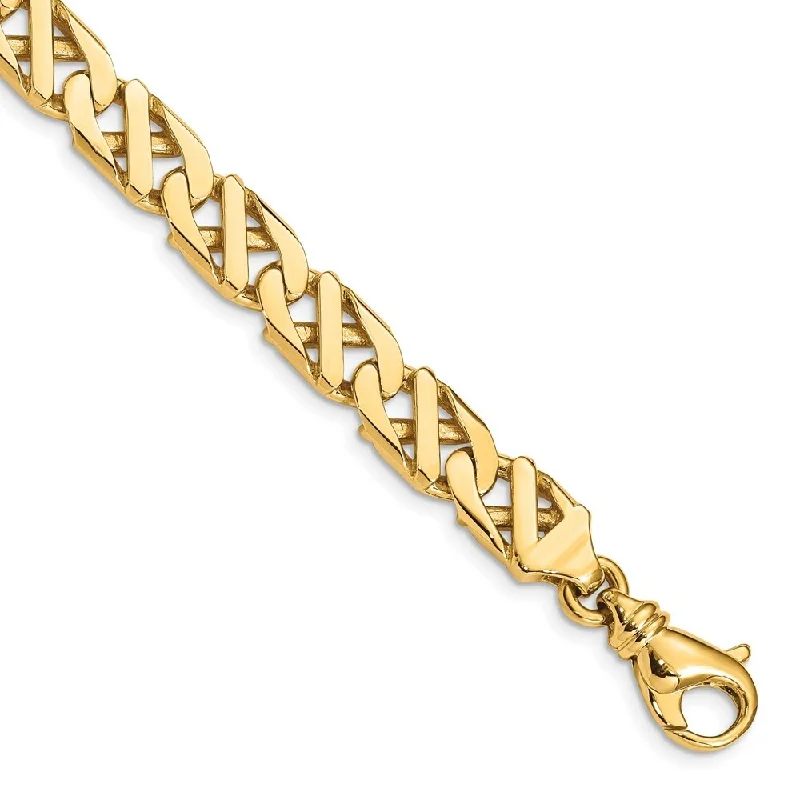 Women’s boho bracelets-14k Yellow Gold 7.9mm Fancy Link Bracelet, 8.25"