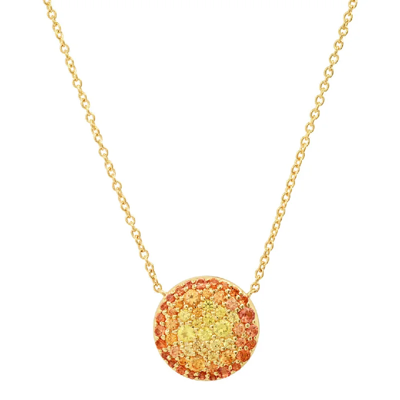 Women’s layered chain necklaces-Ombré Sapphire Sunburst Necklace