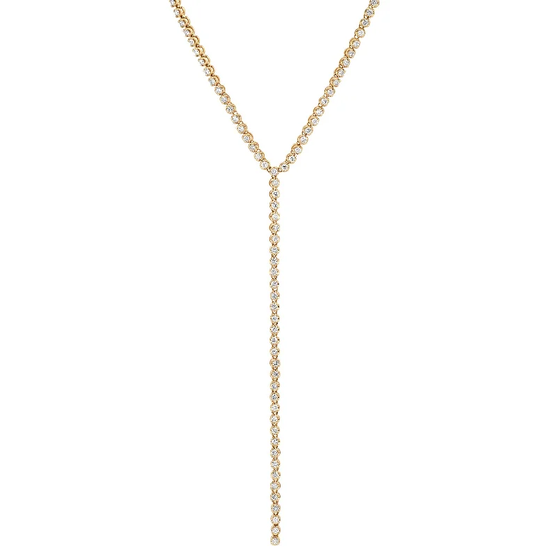 Women’s classic necklaces-Dripping in Diamonds Lariat Necklace