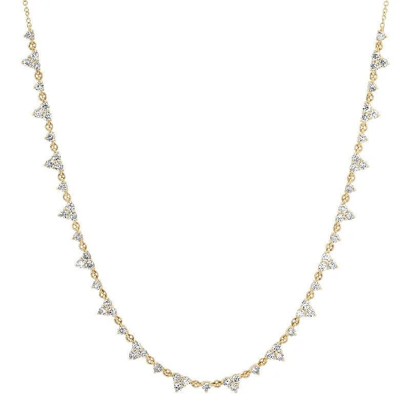 Women’s minimalist necklaces-Full Sparkle Delicate Diamond Necklace