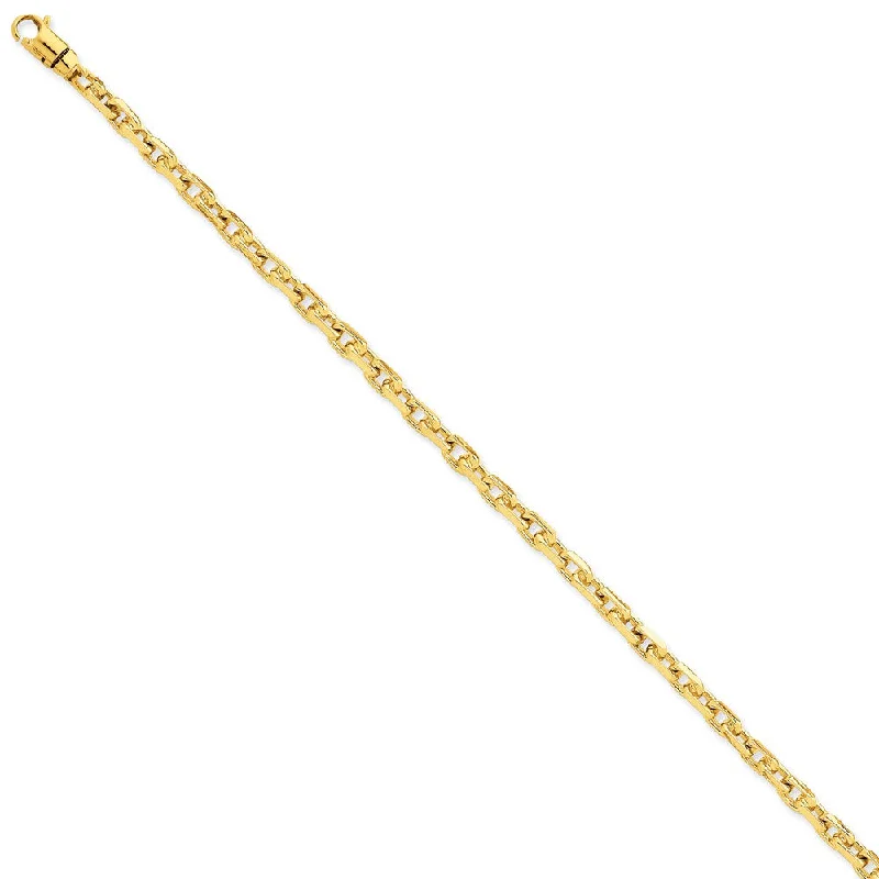 Women’s inspirational bracelets-14k 4.2mm Hand-Polished Fancy Link Bracelet-WBC-LK302-9