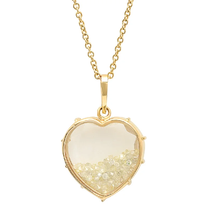 Women’s delicate silver necklaces-Diamond Heart Shaker Necklace