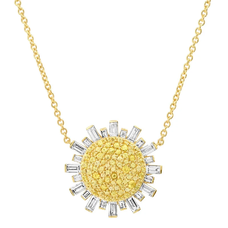 Women’s chunky necklaces-The Diamond & Sapphire Sunshine Necklace