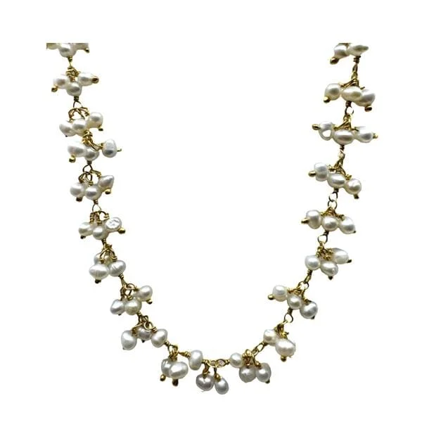 Women’s sapphire necklaces-Cluster Vermeil Necklace: Pearl (NGCL330)