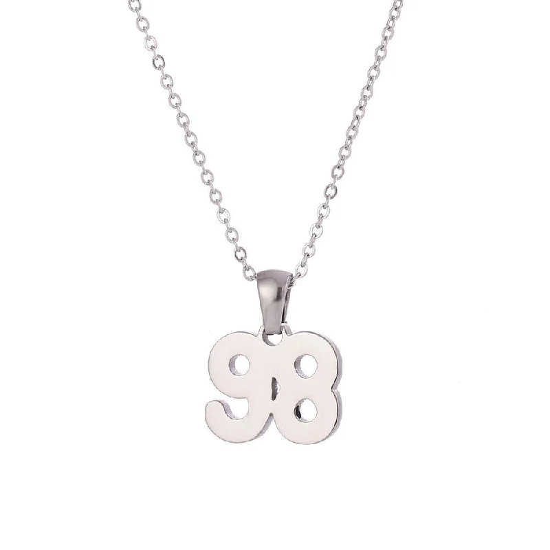 Classic Cut Year Necklace-Silver-98