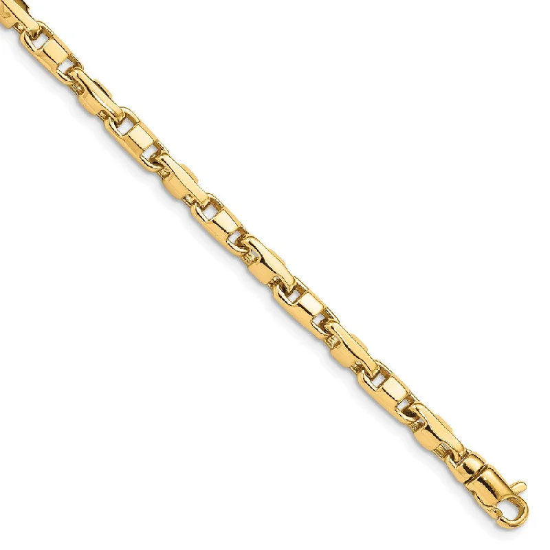 Women’s adjustable bracelets-14K 4mm Hand-polished Fancy Link Bracelet-WBC-LK737-7