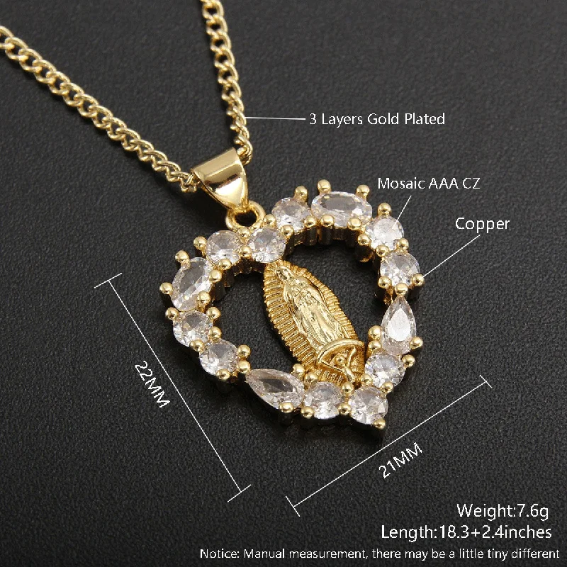 Women’s classic pearl necklaces-Casual Vintage Style Moon Heart Shape Eye Copper Plating Inlay Zircon Gold Plated Pendant Necklace