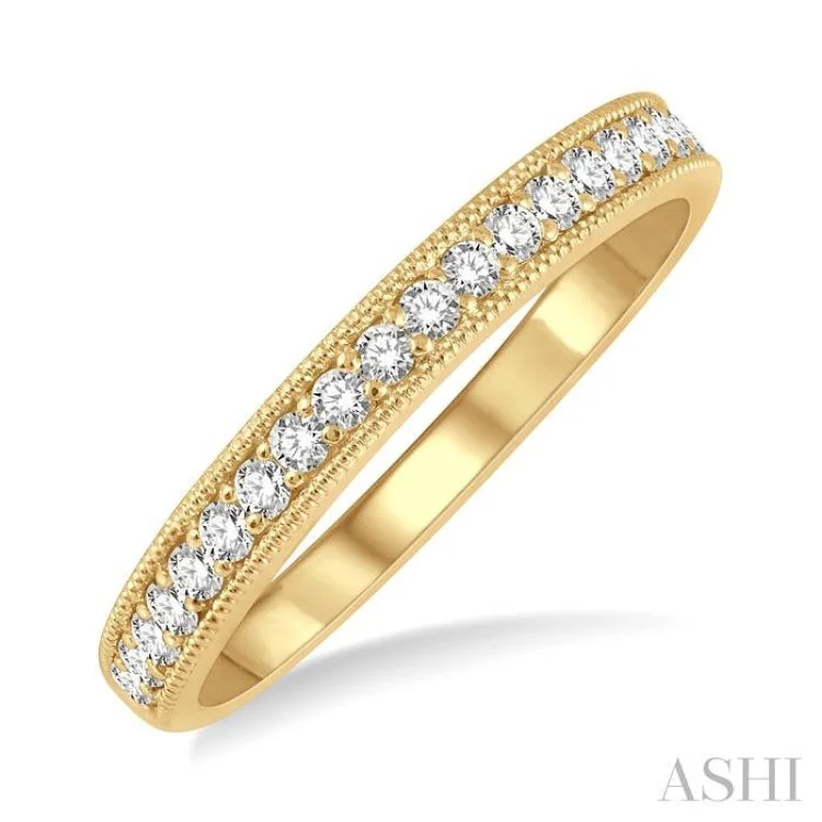 Women's halo diamond engagement rings-1/4 ctw Round Cut Diamond Wedding Band in 14K Yellow Gold