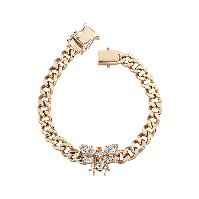 Women’s diamond bangles-QUEEN BEE GOLD DIAMOND BRACELET