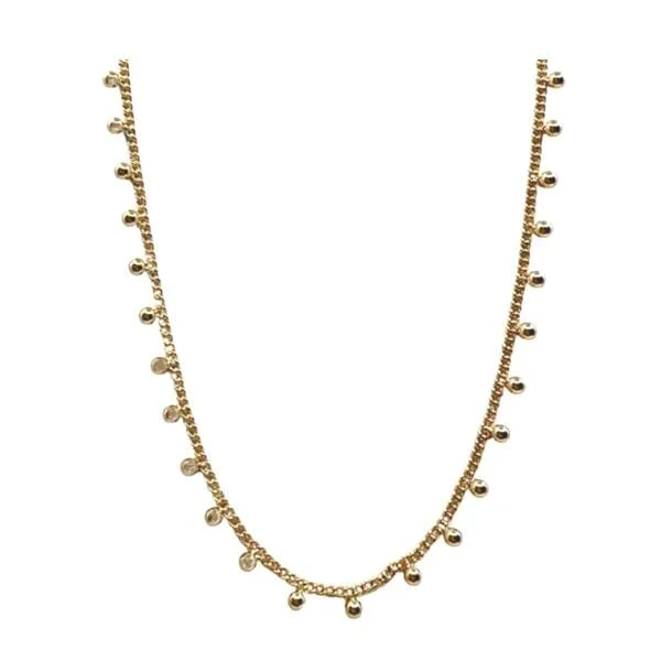 Women’s tennis necklaces-Choker: Gold Vermeil With Drops (NCG4644)