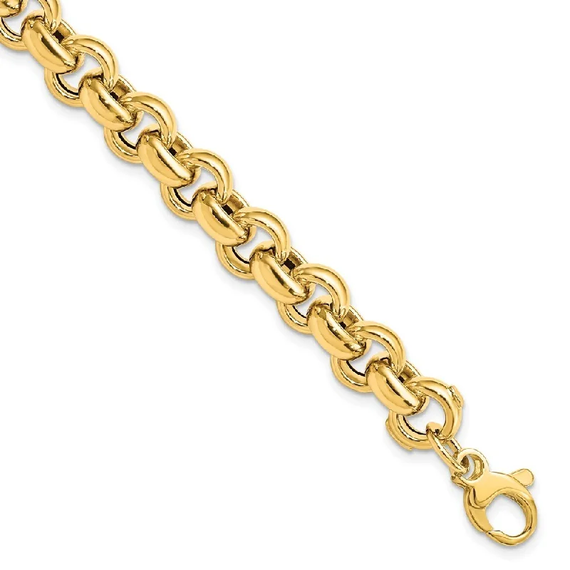 Women’s cuff bracelets-14k Yellow Gold 8.75mm Rolo Link Bracelet, 7.5"