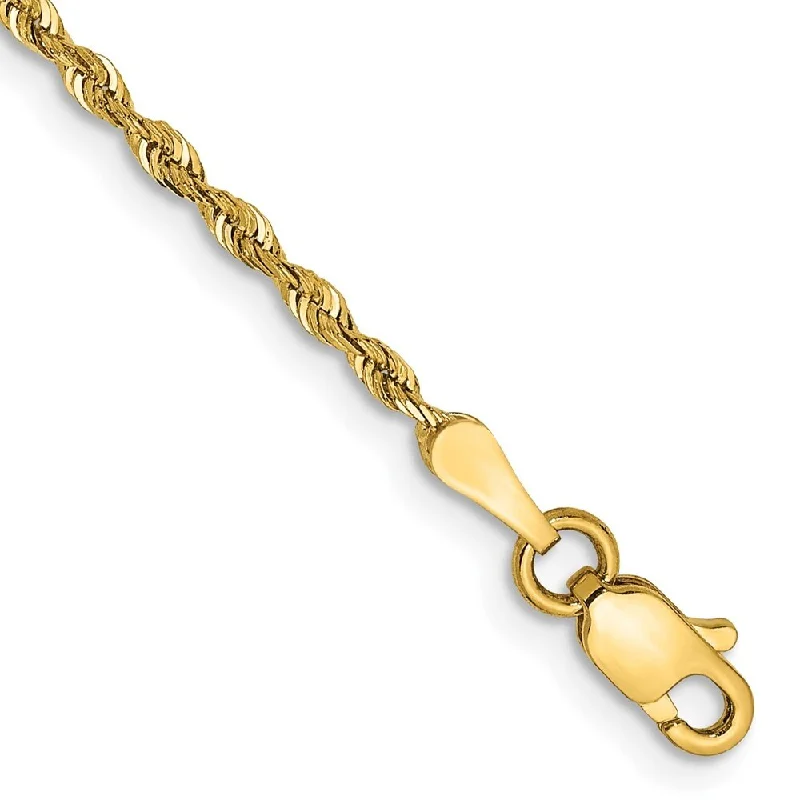 Women’s statement bracelets-14k Yellow Gold 1.85mm Diamond-Cut Quadruple Rope Chain Bracelet, 7"