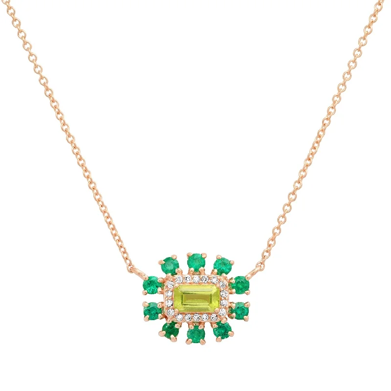 Women’s vintage pendant necklaces-Gemstone & Diamond Garden Party Necklace