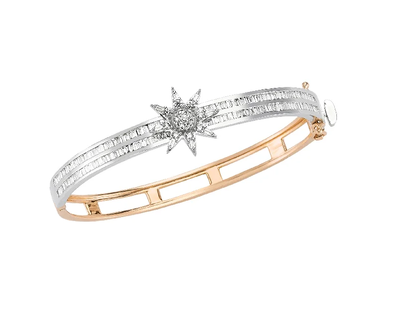 Women’s luxury bracelets-ISHTAR STAR L CLAMP BAGETTE DIAMOND BRACELET