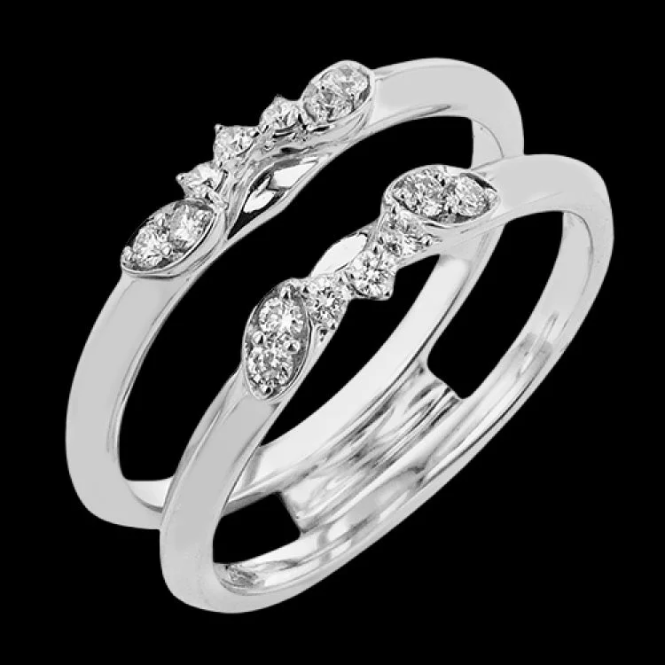 Women's engagement rings with side stones-LR3122 WEDDING SET