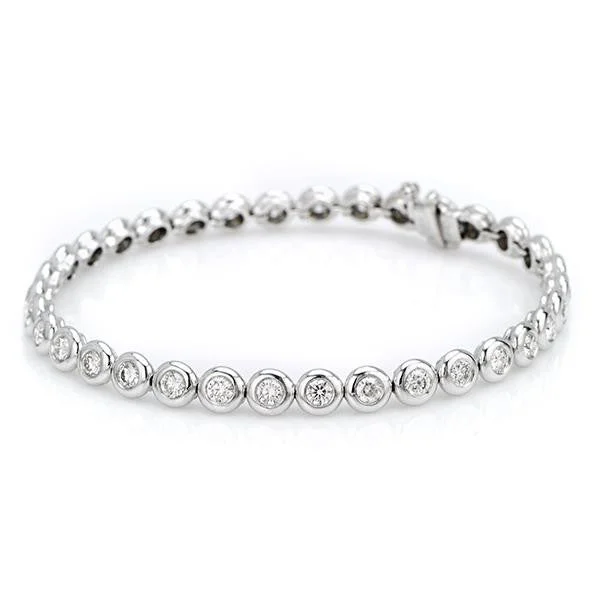 Women’s casual bracelets-"BRAC01178" Diamond Tennis Bracelet In 18k White Gold