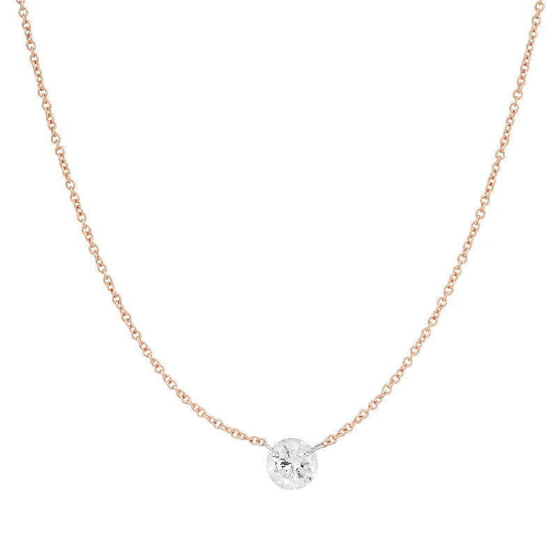 Women’s bar pendant necklaces-Divine Floating Diamond Necklace