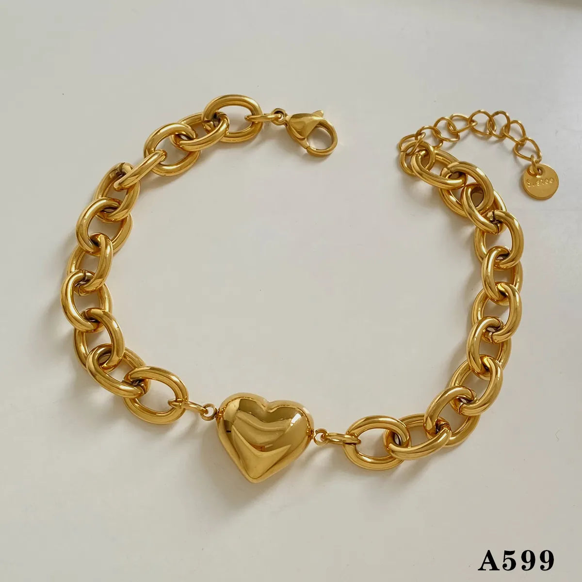 Gold Heart Bracelet A599