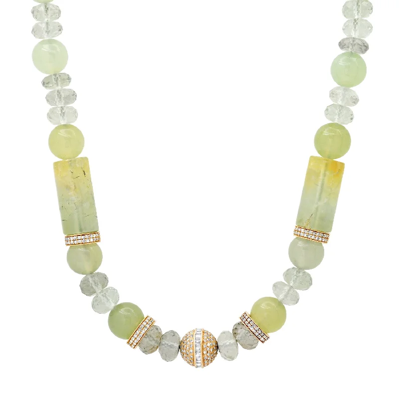 Women’s butterfly necklaces-One of a Kind Green Amethyst & Prehnite Necklace