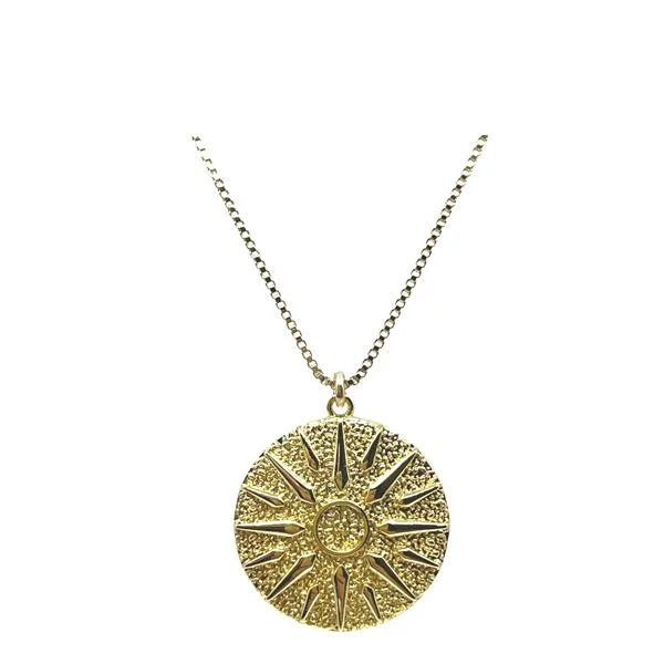 Women’s pearl necklaces-'Sunray' 18kt Gold Fill Pendant (NGCP6400)