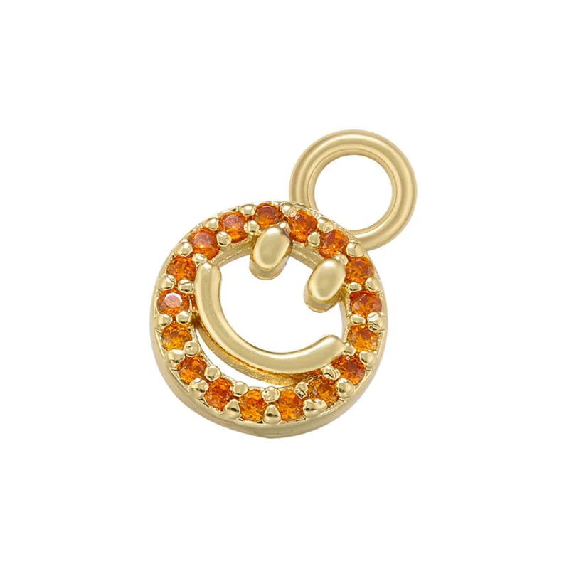 Vd1298 Golden Orange Diamond Smiley Face