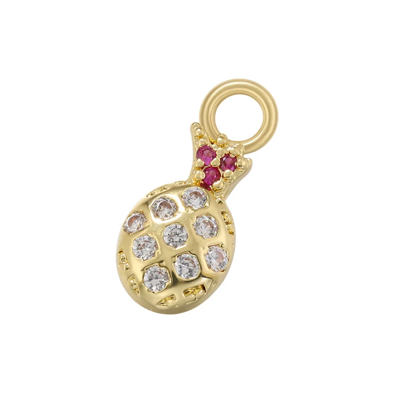 Vd1305 Gold Rose Red Diamond Pineapple