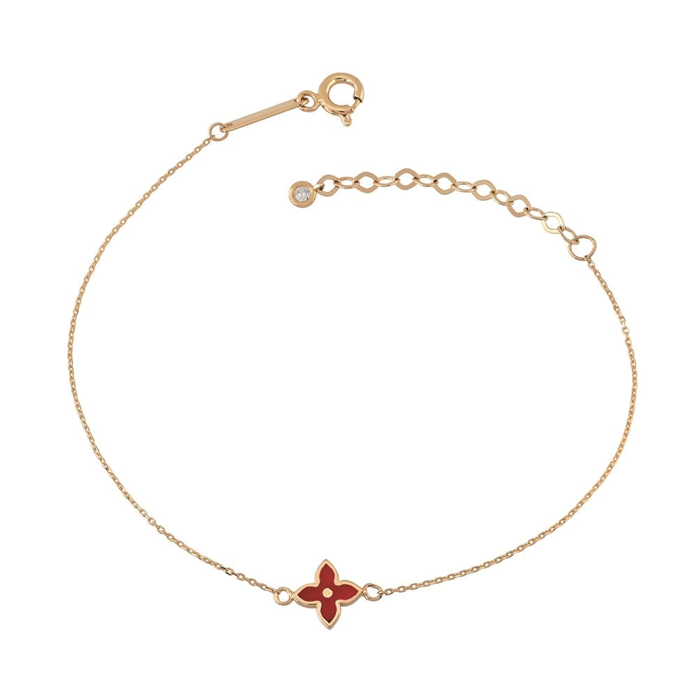 Women’s luxury bracelets-Flower Bracelet, 14k Gold