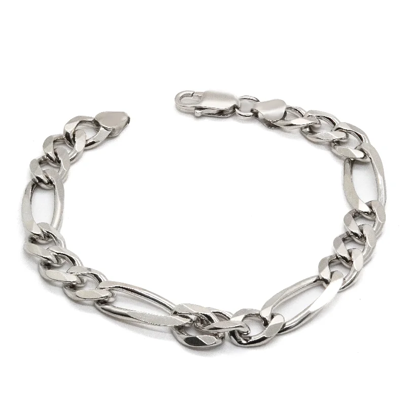 Women’s thick bangles-Silver Figaro Bracelet 10mm