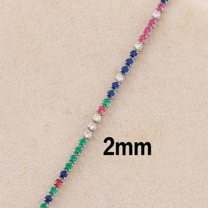 2mm Colorful Crystals-White gold color