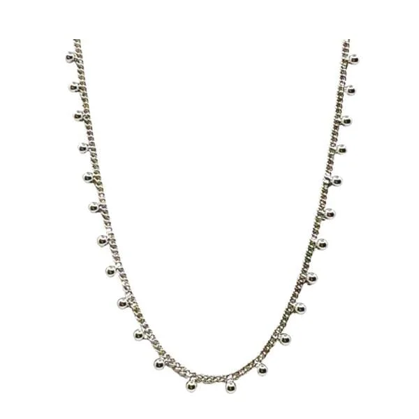 Women’s butterfly necklaces-Choker: Sterling With Drops (NCS4644)