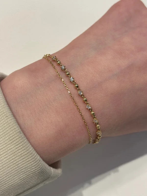 Women’s rose gold bracelets-Dainty Dual Bracelet