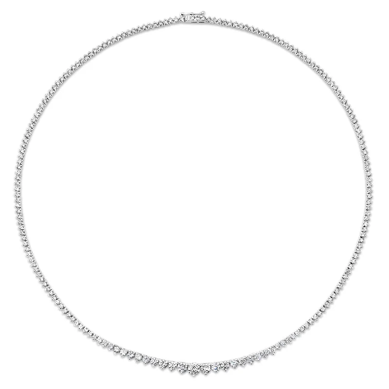 Women’s opal necklaces-Essential Graduated Diamond Riviera Tennis Necklace