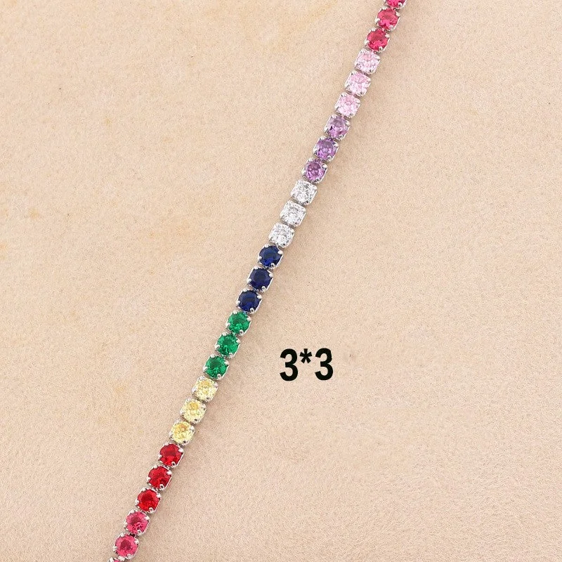 3mm Positioning Colorful Crystals-White gold color