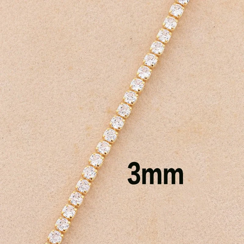 3mm White Diamond-Gold