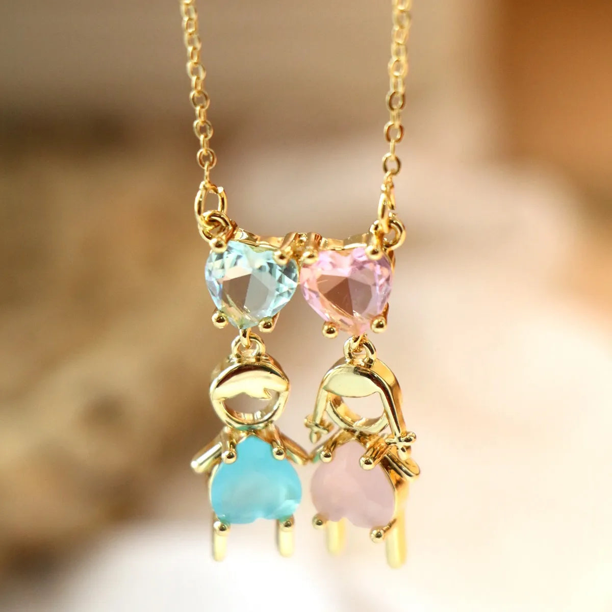 Women’s vintage-style necklaces-Vintage Style Cartoon Character Doll Heart Shape Copper Plating Inlay Zircon Pendant Necklace