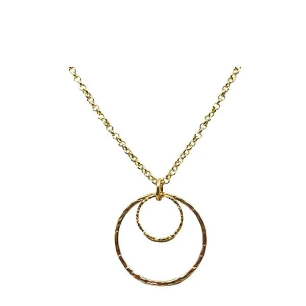 Women’s name necklaces-2 Circles on 18Kt Gold Fill Chain (NGCP2/460)