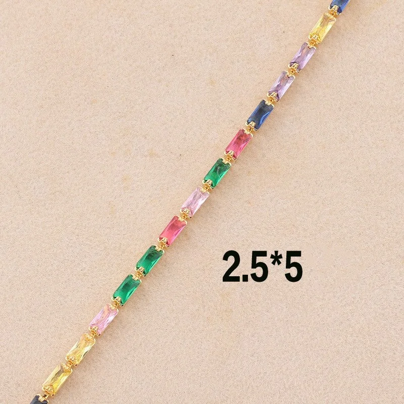 2.5 * 5mm Colorful Crystals-Gold