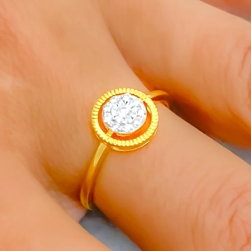 Women's radiant cut engagement rings with diamonds-Shimmering Opulent Halo 18K Gold + Diamond Ring