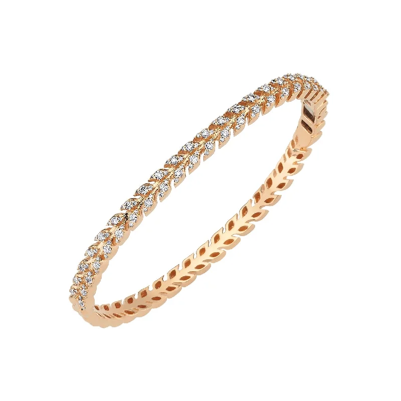 Women’s pearl bracelets-WHEAT GOLD DIAMOND BRACELET