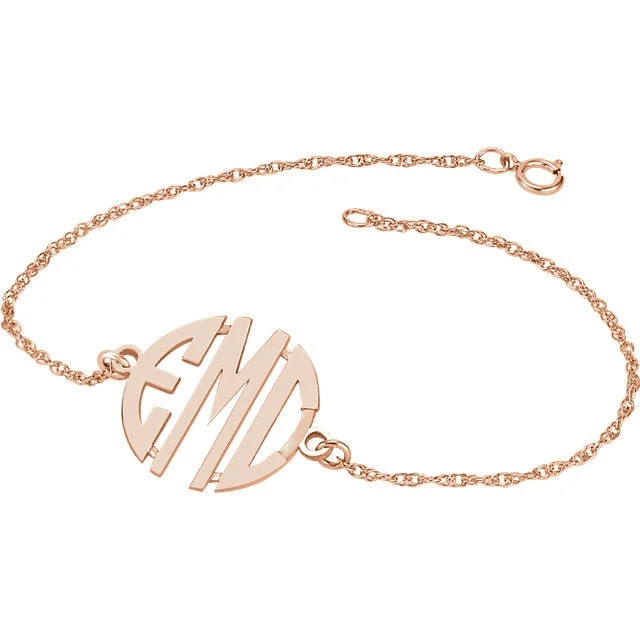 Women’s minimalist bracelets-Letter Block Monogram Bracelet