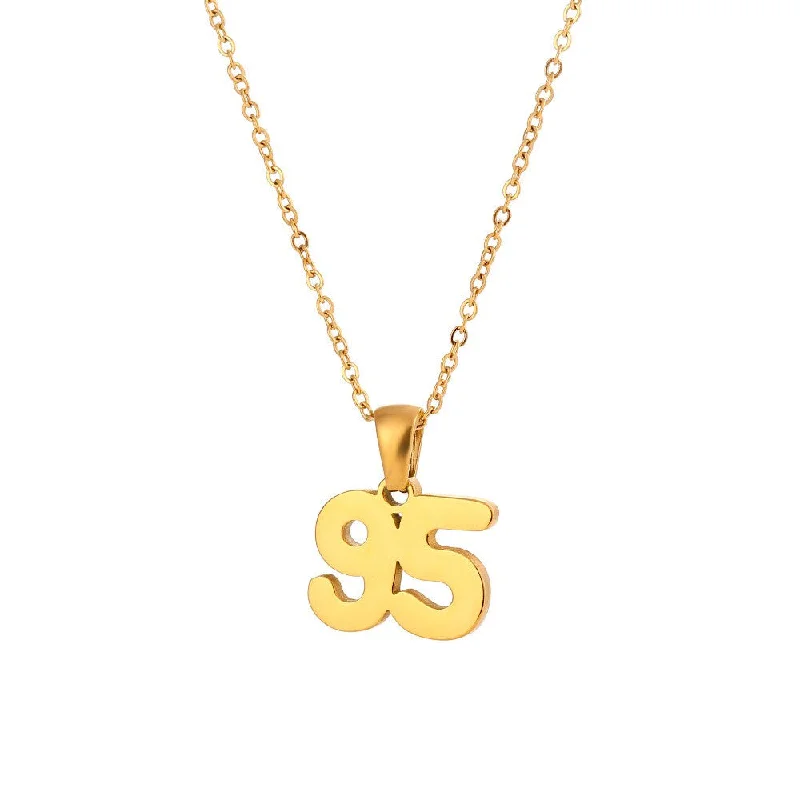 Classic Cut Year Necklace-Gold-95