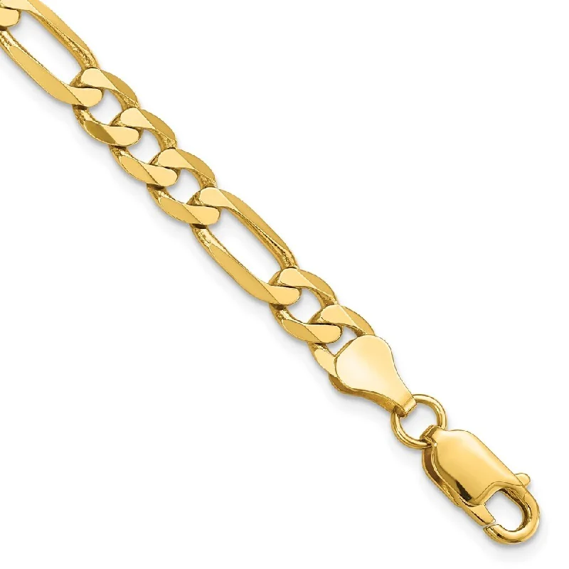 Women’s rose gold bracelets-14k Yellow Gold 6.25mm Flat Figaro Chain Bracelet, 7"