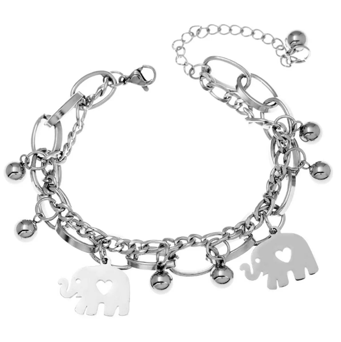 Women’s sterling silver bangles-Fashion Elephant Stainless Steel Plating Bracelets 1 Piece