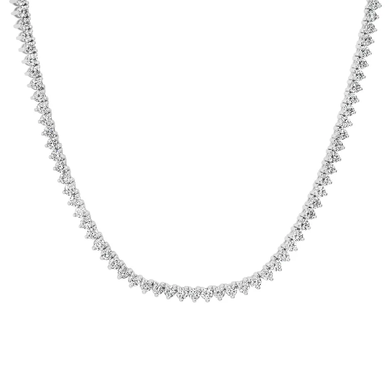 Women’s diamond tennis necklaces-Sustainable Brilliant 3 Prong Full Eternity Tennis Necklace