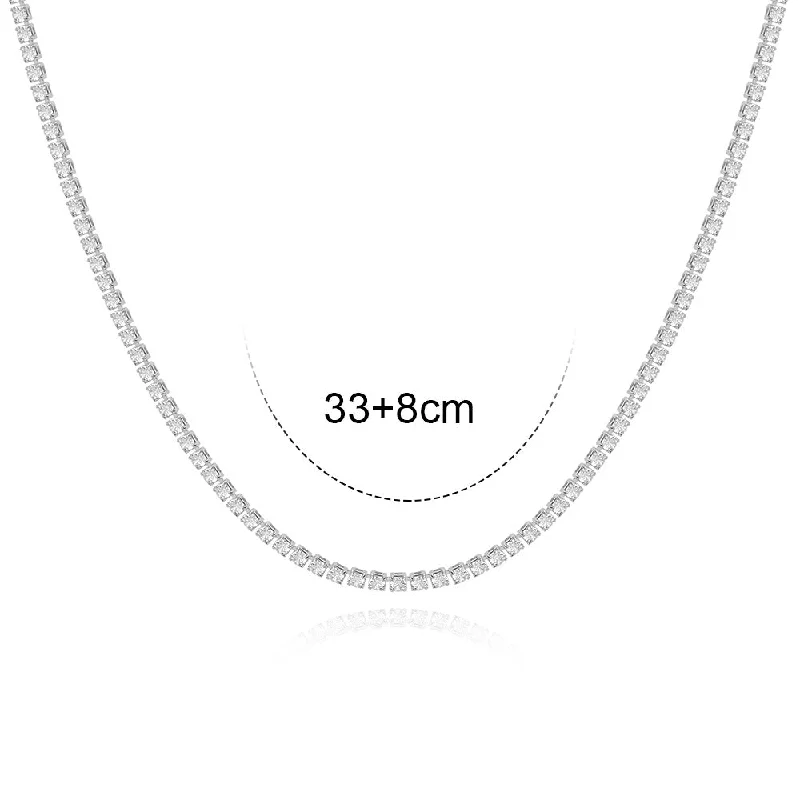 3mm White Diamond-White Gold Color