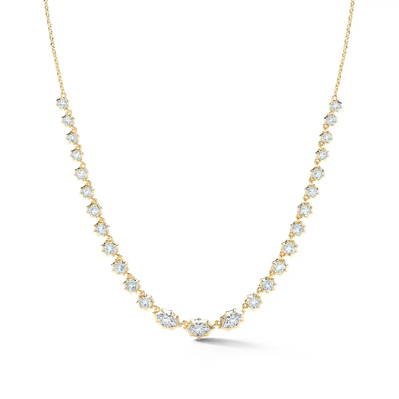 Women’s sterling silver necklaces-Maverick Diamond Riviera Necklace