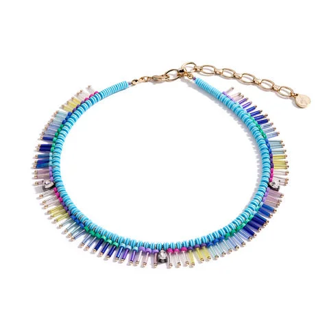 Women’s custom necklaces-On the Fringe Beaded Collar Necklace