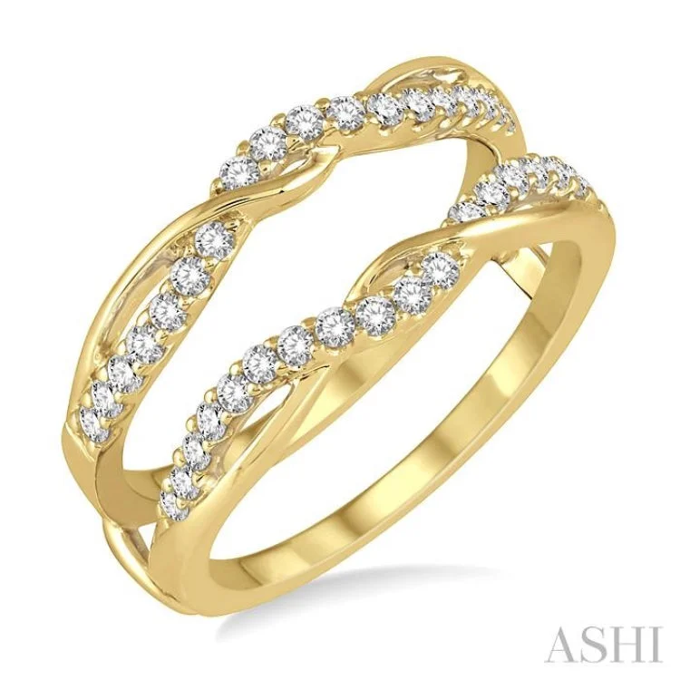 Women's engagement rings with sapphires-3/8 ctw Round Diamond Insert Ring in 14K Yellow Gold