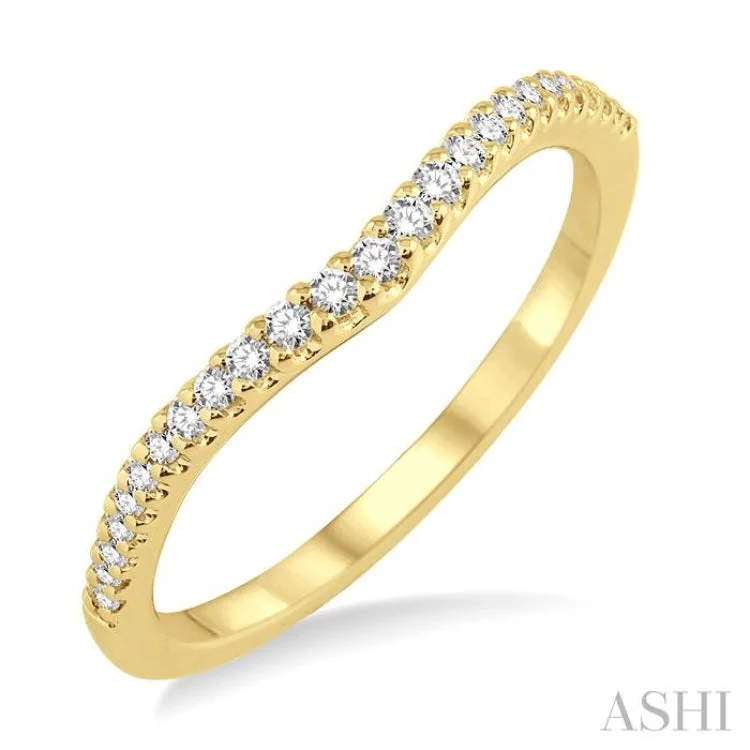 Women's cushion cut engagement rings-1/6 ctw Round Cut Diamond Wedding Band in 14K Yellow Gold