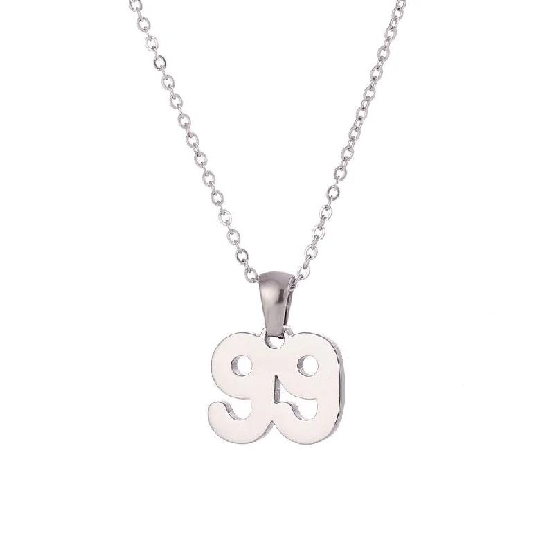 Classic Cut Year Necklace-Silver-99